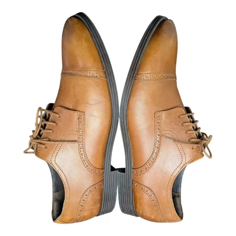 Cole Haan Men's Jefferson Grand Cap Toe Oxford Shoes Brown Leather Size 11 C2379